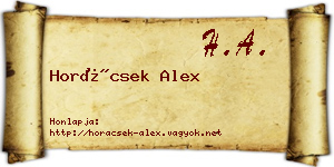 Horácsek Alex névjegykártya
